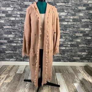 NWOT distressed  blush cardigan